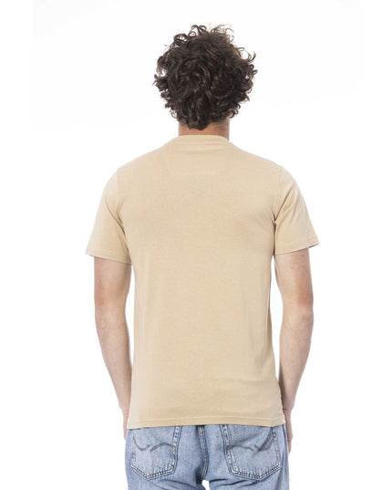 Cavalli Class Beige Cotton Men T-Shirt