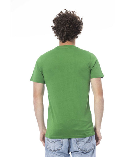 Cavalli Class Green Cotton Men T-Shirt