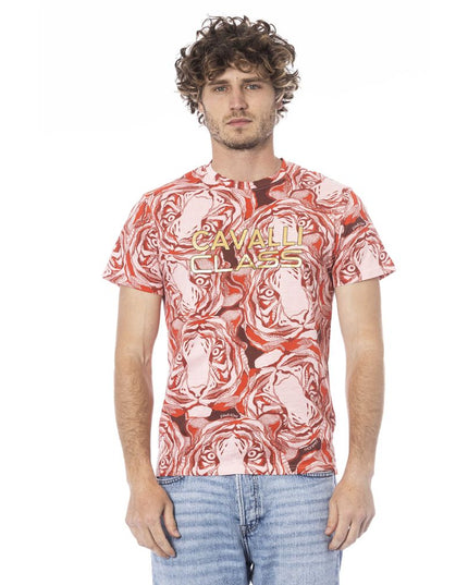 Cavalli Class Red Cotton Men T-Shirt