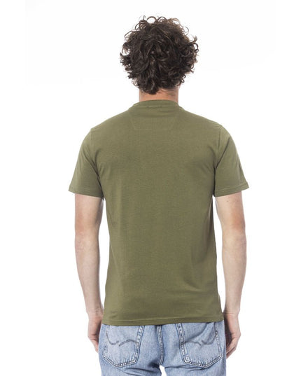 Cavalli Class Green Cotton Men T-Shirt