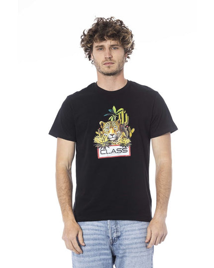 Cavalli Class Black Cotton Men T-Shirt