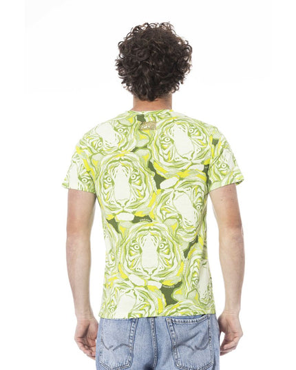 Cavalli Class Green Cotton Men T-Shirt
