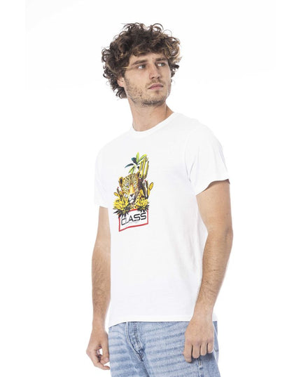 Cavalli Class White Cotton Men T-Shirt
