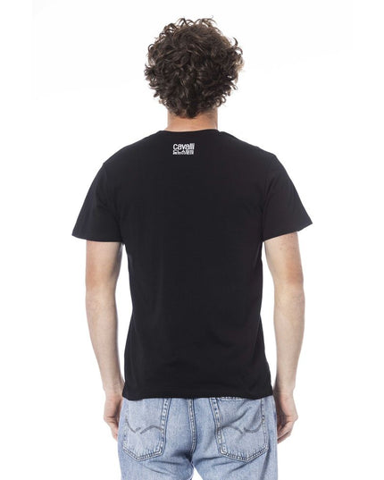 Cavalli Class Black Cotton Men T-Shirt