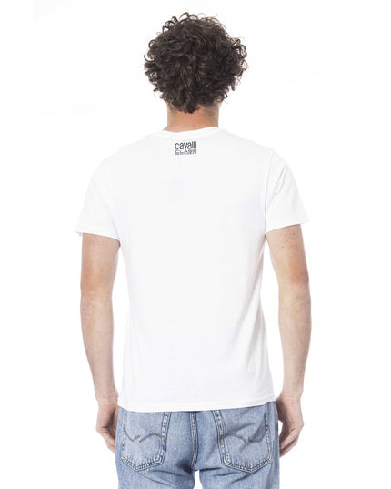 Cavalli Class White Cotton Men T-Shirt