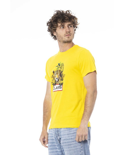 Cavalli Class Yellow Cotton Men T-Shirt