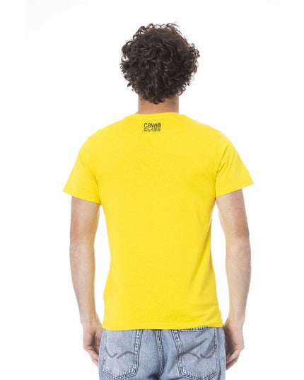 Cavalli Class Yellow Cotton Men T-Shirt