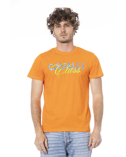 Cavalli Class Orange Cotton Men T-Shirt