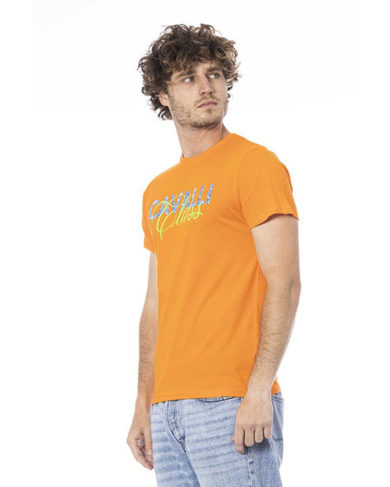 Cavalli Class Orange Cotton Men T-Shirt