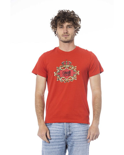 Cavalli Class Red Cotton Men T-Shirt