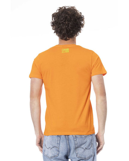 Cavalli Class Orange Cotton Men T-Shirt