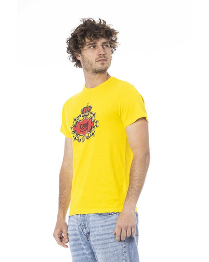 Cavalli Class Yellow Cotton Men T-Shirt