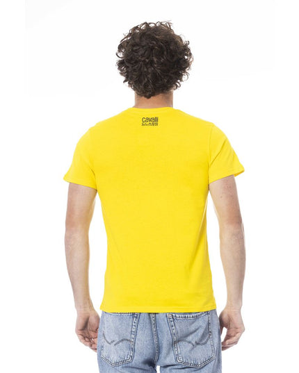 Cavalli Class Yellow Cotton Men T-Shirt