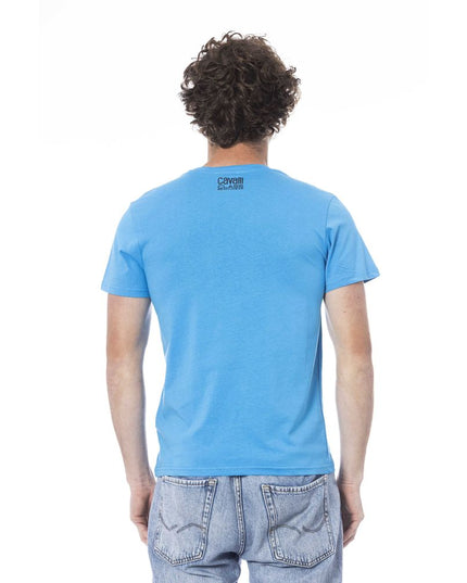 Cavalli Class Light Blue Cotton Men T-Shirt