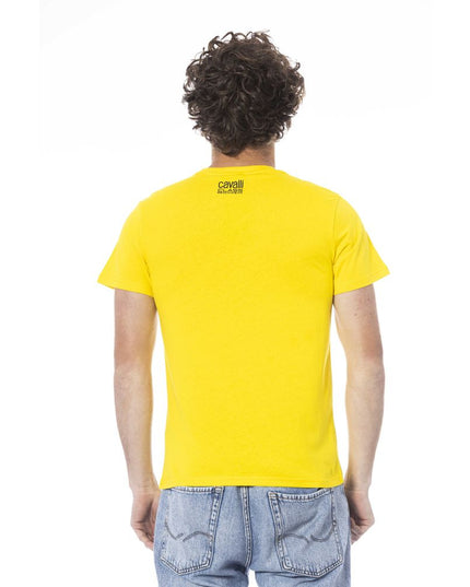 Cavalli Class Yellow Cotton Men T-Shirt