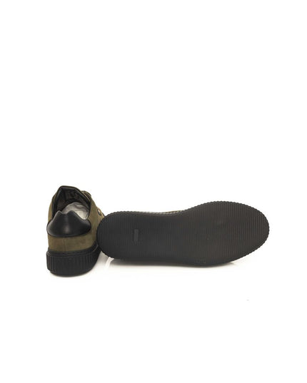 Cerruti 1881 Green Cowhide Men Sneaker