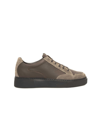 Cerruti 1881 Beige Leather Men Sneaker