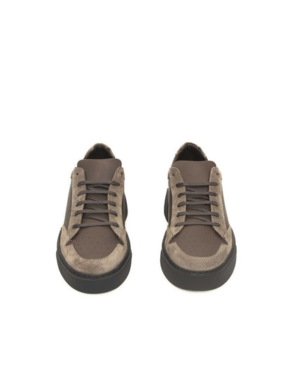 Cerruti 1881 Beige Leather Men Sneaker