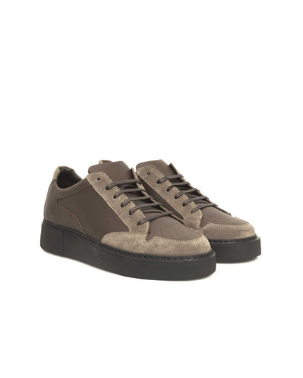 Cerruti 1881 Beige Leather Men Sneaker