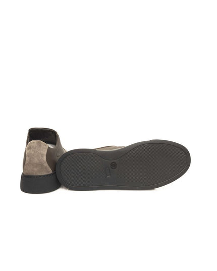 Cerruti 1881 Beige Leather Men Sneaker