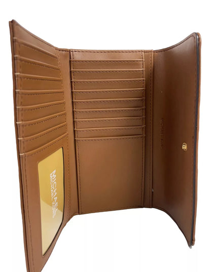 Michael Kors Jet Set Travel Large Quilted Leather Trifold Wallet Brown