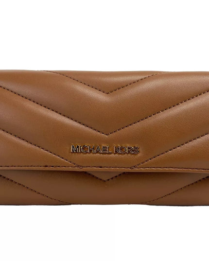 Michael Kors Jet Set Travel Large Quilted Leather Trifold Wallet Brown