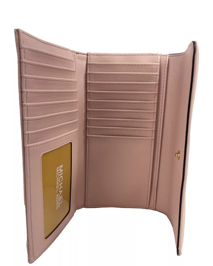 Michael Kors Jet Set Travel Large Quilted Leather Trifold Wallet Powder Blush