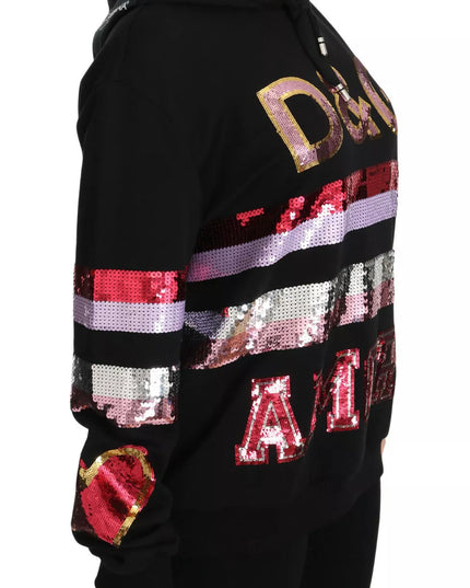 Dolce & Gabbana DG Sequined Hooded Pullover Sweater