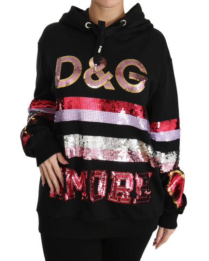 Dolce & Gabbana DG Sequined Hooded Pullover Sweater