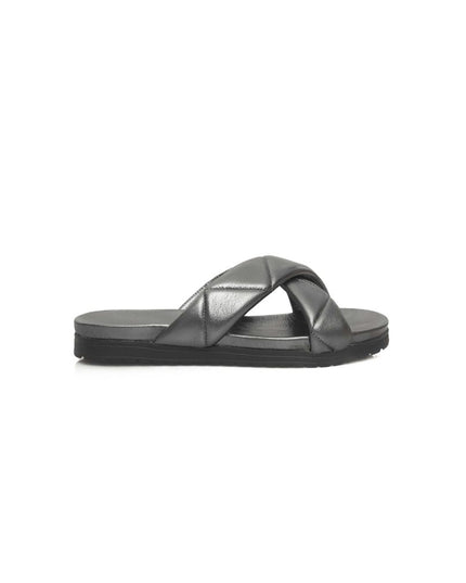 Cerruti 1881 Gray Lambskin Women Sandal