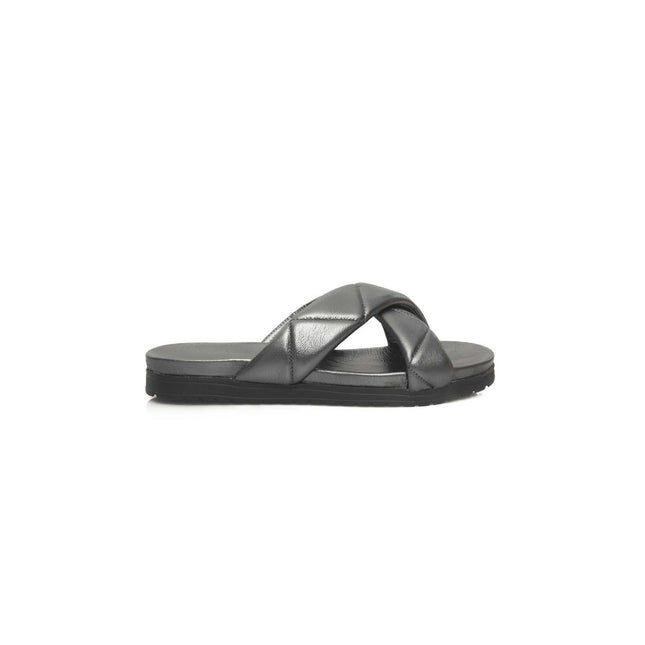 Cerruti 1881 Gray Lambskin Women Sandal