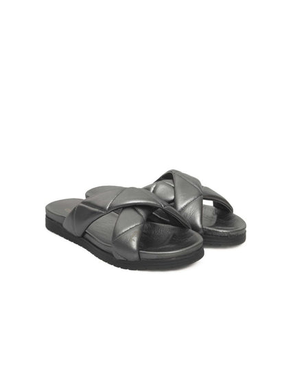 Cerruti 1881 Gray Lambskin Women Sandal
