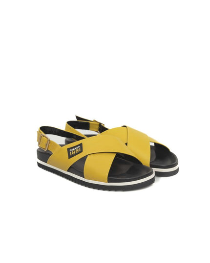 Cerruti 1881 Yellow Calfskin Women Sandal