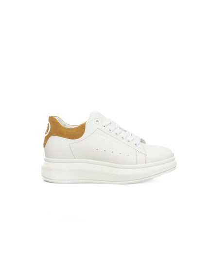 Cerruti 1881 White Cowhide Women Platform Sneaker