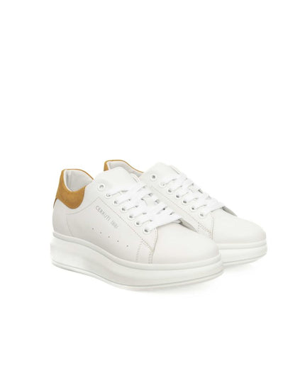 Cerruti 1881 White Cowhide Women Platform Sneaker