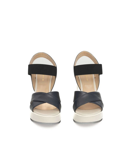 Cerruti 1881 Blue Calfskin Women Sandal