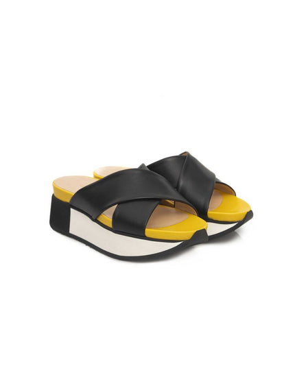 Cerruti 1881 Black Calfskin Women Sandal