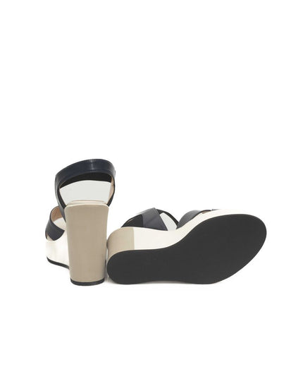 Cerruti 1881 Blue Calfskin Women Sandal