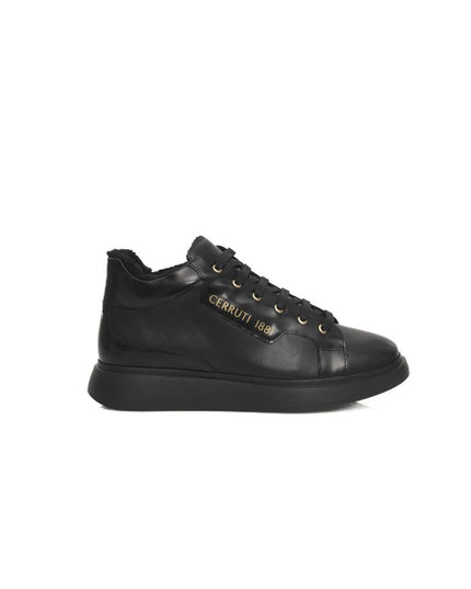 Cerruti 1881 Black Leather Women Sneaker