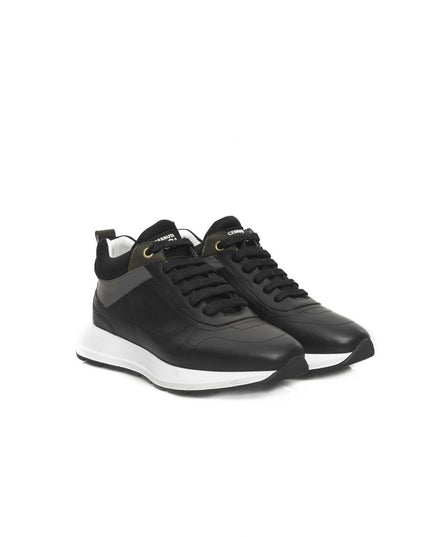 Cerruti 1881 Black Leather Women Sneaker