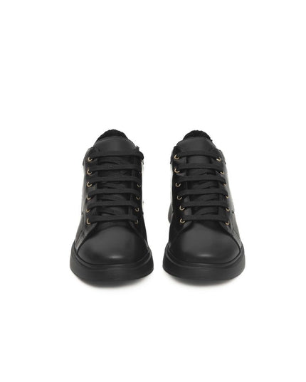 Cerruti 1881 Black Leather Women Sneaker