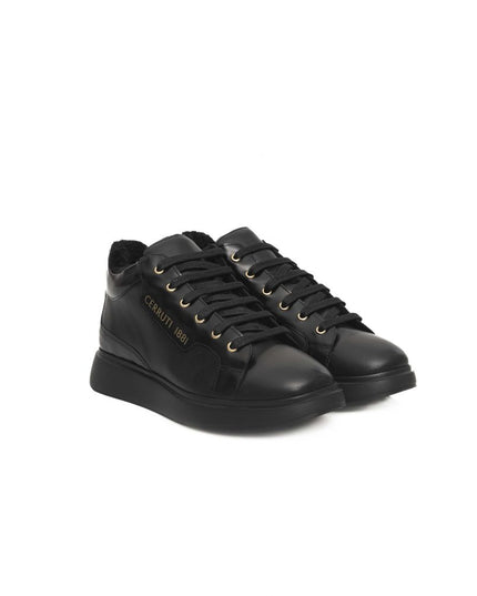 Cerruti 1881 Black Leather Women Sneaker