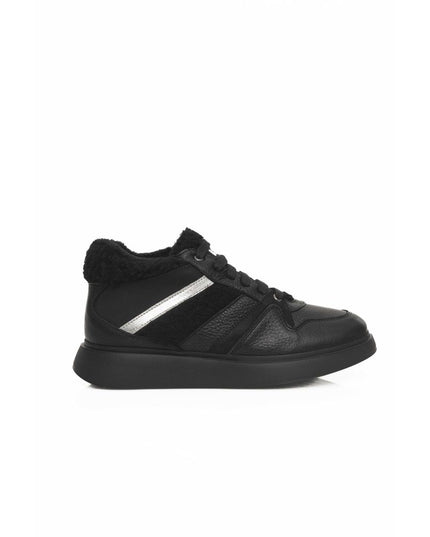 Cerruti 1881 Black Cowhide Women Platform Sneaker