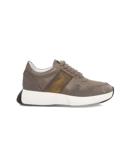 Cerruti 1881 Beige Cowhide Women Sneaker
