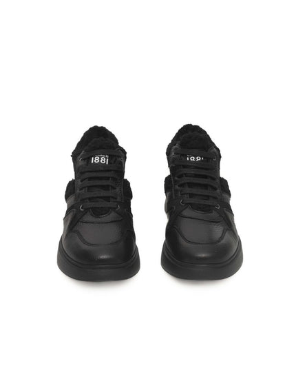 Cerruti 1881 Black Cowhide Women Platform Sneaker