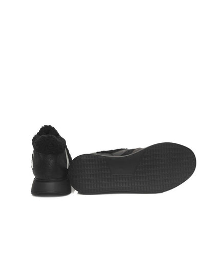 Cerruti 1881 Black Cowhide Women Platform Sneaker