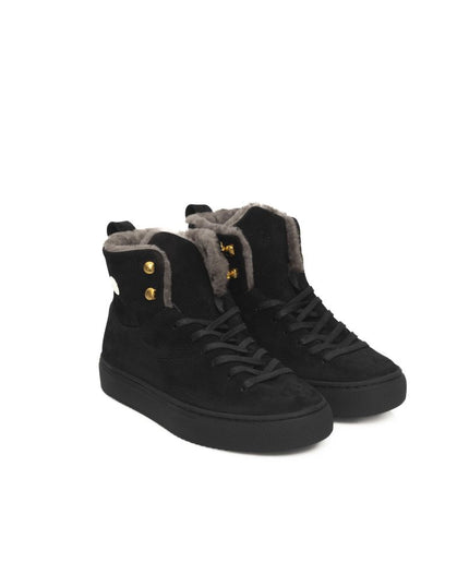 Cerruti 1881 Black Cowhide Women High Sneaker