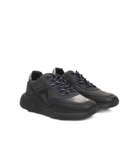 Cerruti 1881 Blue Cowhide Men Sneaker