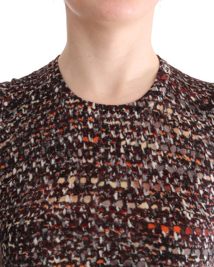 Dolce & Gabbana Multicolor Print Knit Top Wool T-shirt