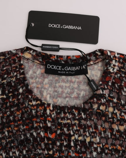 Dolce & Gabbana Multicolor Print Knit Top Wool T-shirt